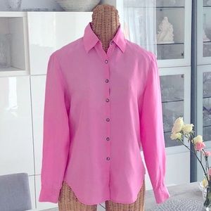 100% silk button down, size 8, like new